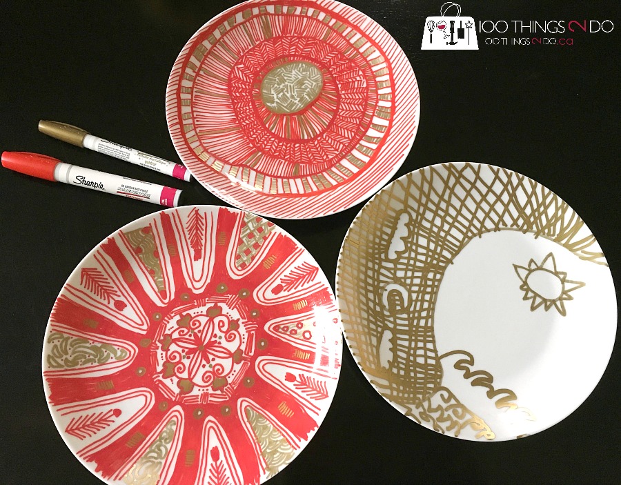 Zentangle plates, sharpie dishes, Sharpie plates, drawing on dishes, Sharpie oil markers, zentangle