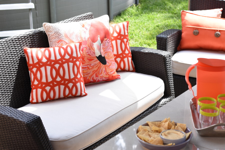 Patio makeover, patio set makeover, patio decor, patio cushions, Sweet William Sewing, patio life