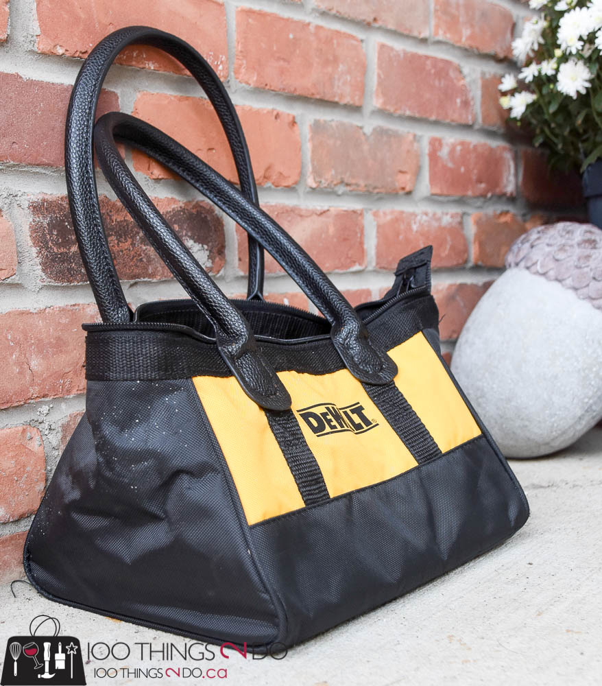 DeWalt, repurposed tool bag, tool bag, DeWalt bag, DIY purse, repurposed purse, make your own purse, DIY Diva purse
