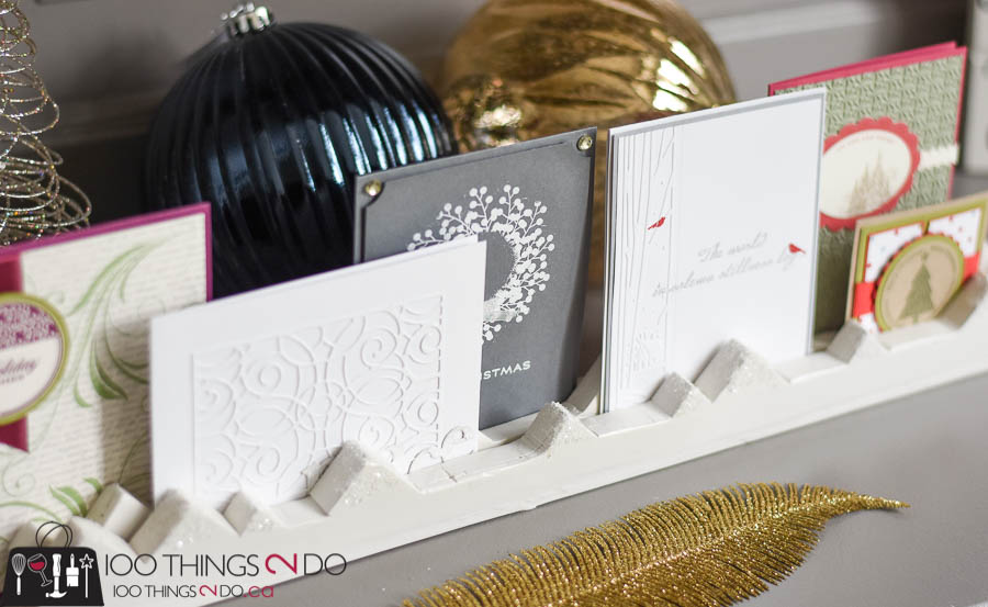 Greeting card holder, Christmas card display, displaying Christmas cards, DIY card holder, DIY card stand, Holiday card display, Half-Hour Holiday Challenge