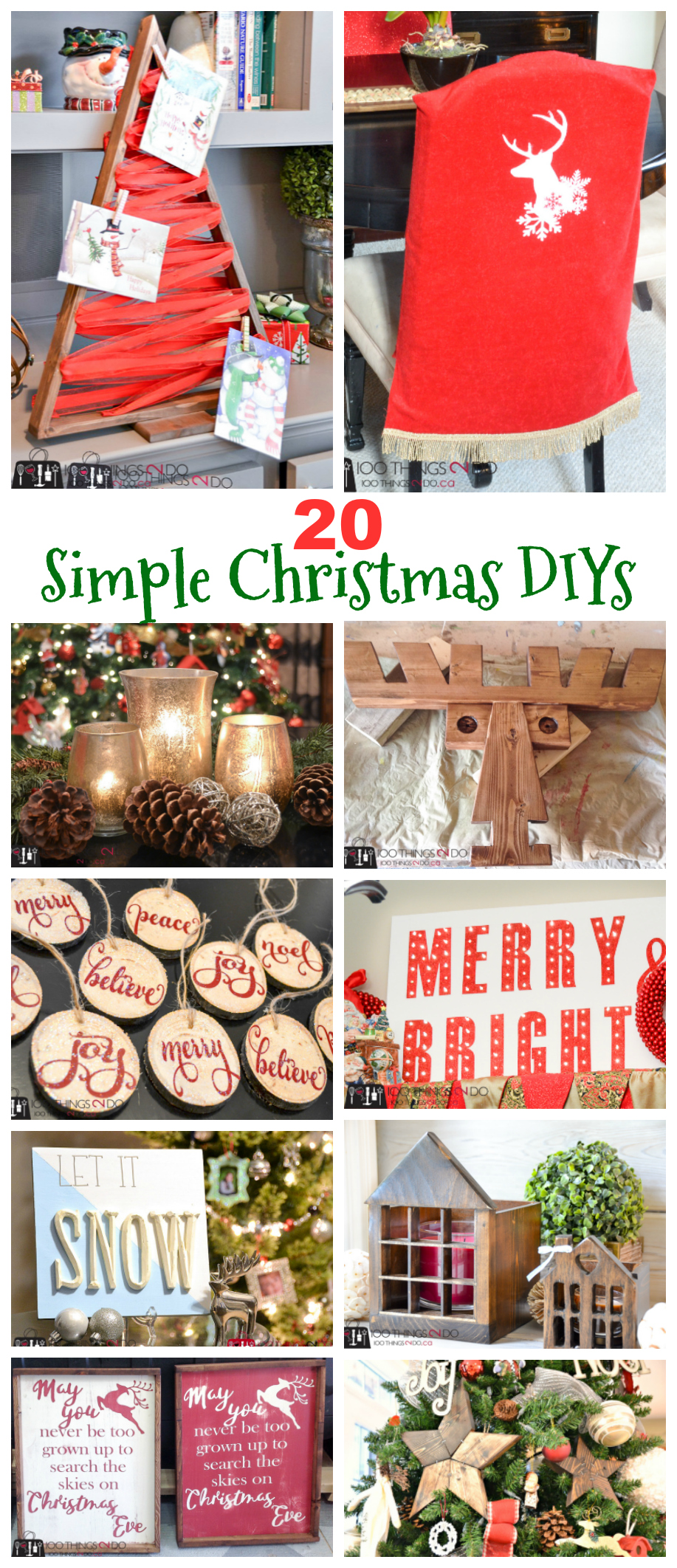 20 Simple Christmas DIYs, Christmas DIY, Easy Christmas crafts, DIY Christmas decor