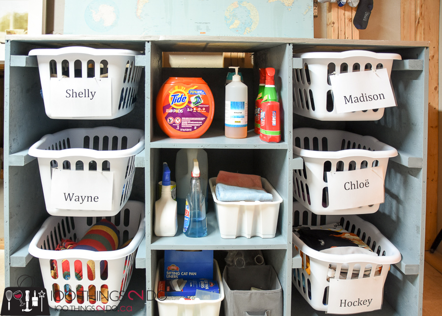 Laundry room, laundry dresser, folding table, laundry basket storage, laundry room organization
