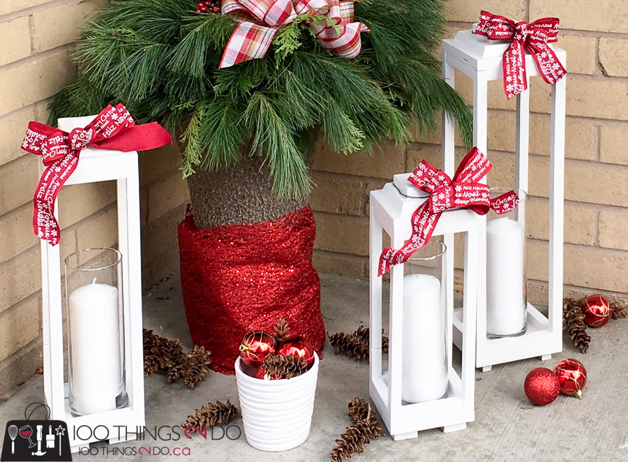 Make your own scrap wood lanterns, DIY rustic lanterns, white lanterns, Christmas lanterns