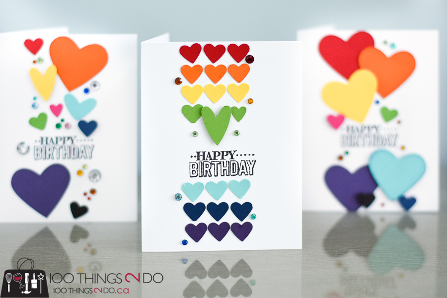 CAS birthday card, clean and simple birthday card, rainbow birthday card, birthday card, Stampin' Up Big Day