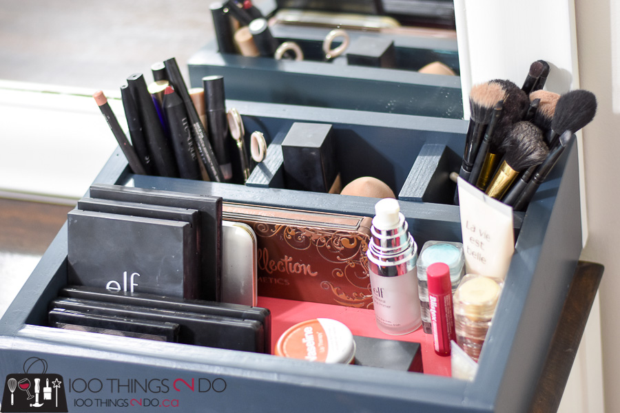 DIY makeup caddy, DIY makeup organizer, makeup organization, makeup storage