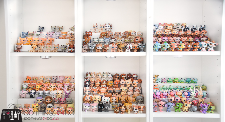 Simple toy display, tiered toy shelves, toy display, littlest pet shop display