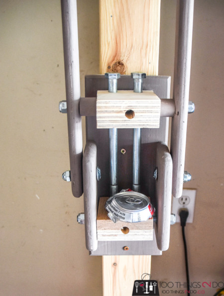 DIY Can Crusher, scrap wood challenge, scrap wood project, recycling, can compress