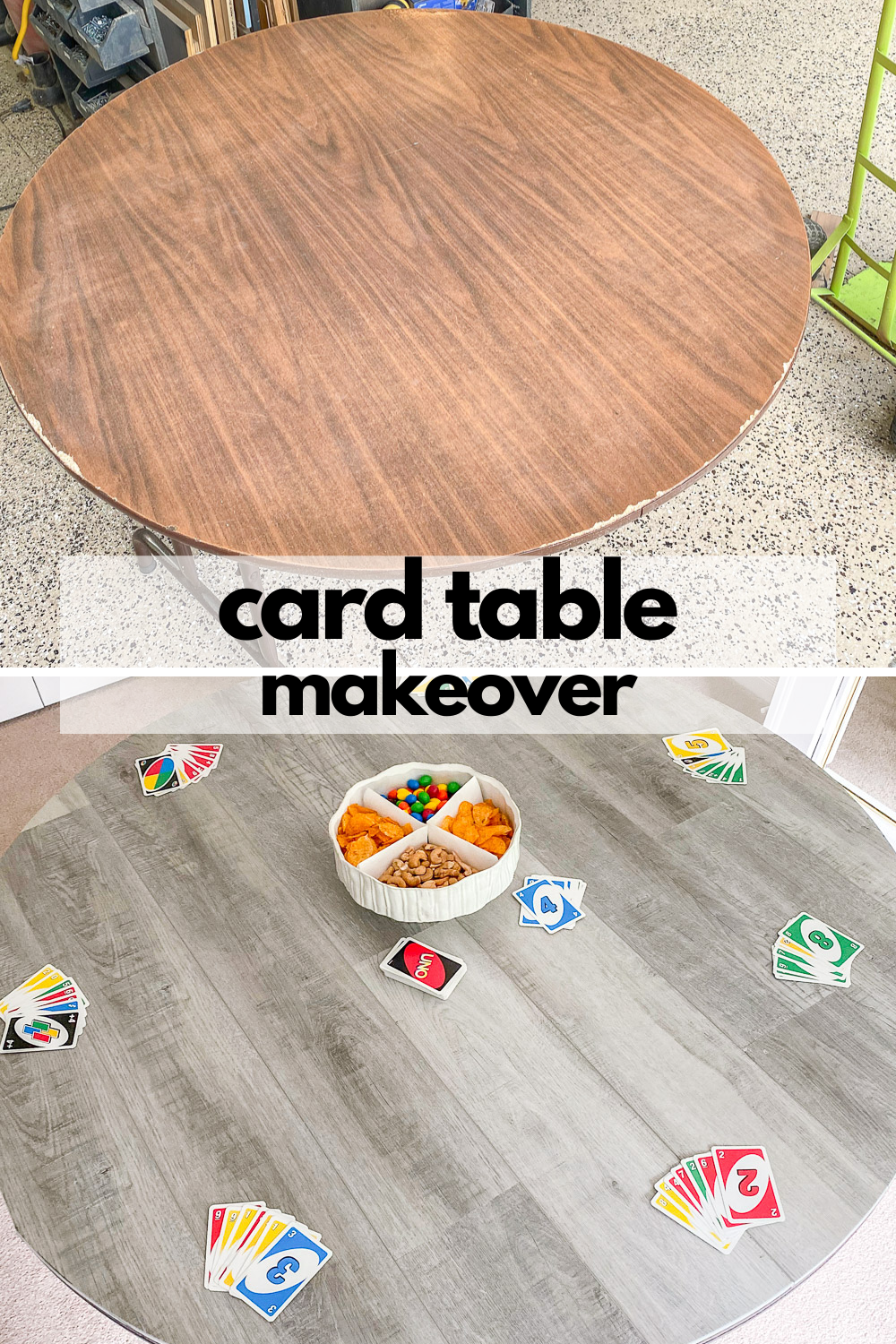 Card table makeover, game table makeover, folding table makeover