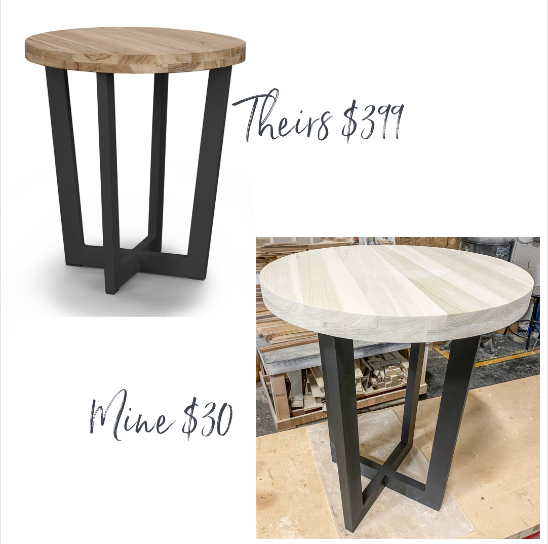 outdoor side table, patio side table, round outdoor table, DIY outdoor table