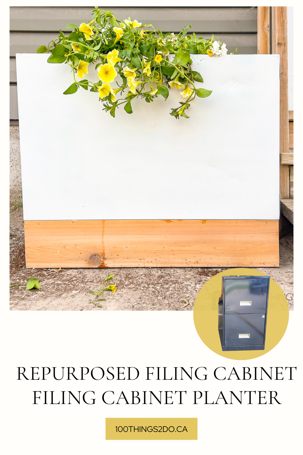 Repurposed filing cabinet - Filing cabinet planter - 100 Things 2 Do